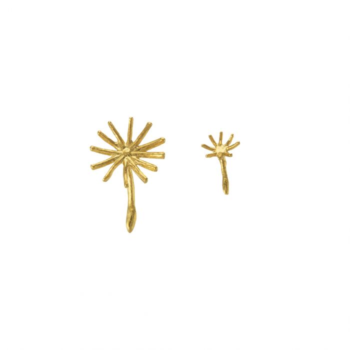 Alex Monroe Sterling Silver GP Asymmetric Dandeloin Fluff Stud - Samuel Perry