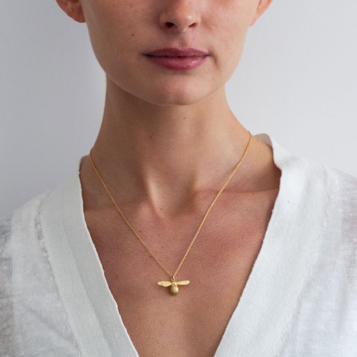 Alex Monroe Sterling Silver GP Baby Bee Necklace - Samuel Perry