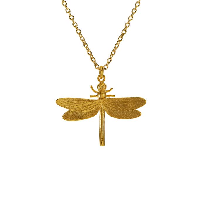 Alex Monroe Sterling Silver GP Dragonfly Necklace - Samuel Perry