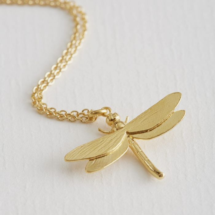 Alex Monroe Sterling Silver GP Dragonfly Necklace - Samuel Perry