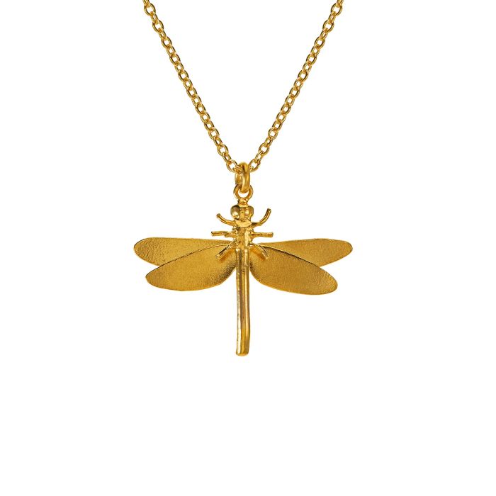 Alex Monroe Sterling Silver GP Dragonfly Necklace - Samuel Perry