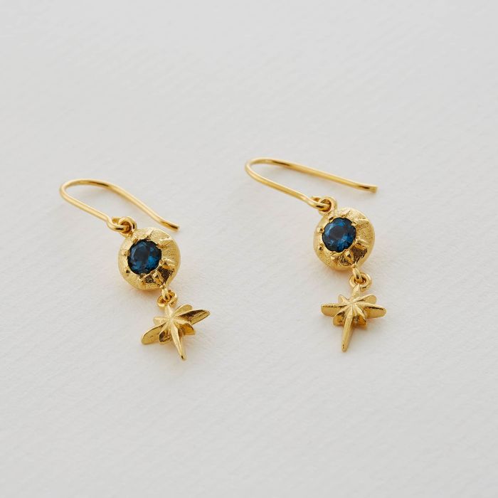 Alex Monroe Sterling Silver GP Guiding Star Hook Earrings - Samuel Perry