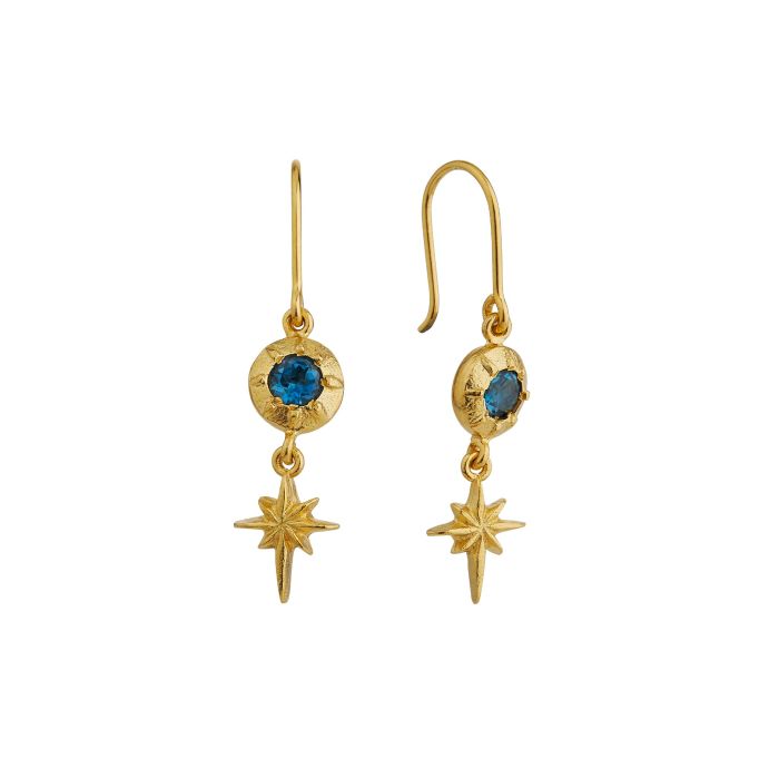 Alex Monroe Sterling Silver GP Guiding Star Hook Earrings - Samuel Perry
