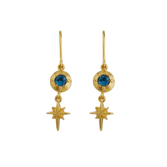 Alex Monroe Sterling Silver GP Guiding Star Hook Earrings - Samuel Perry