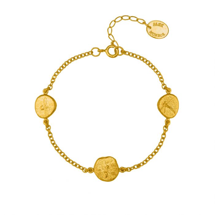 Alex Monroe Sterling Silver GP In-Line Paleontology Nugget Bracelet - Samuel Perry