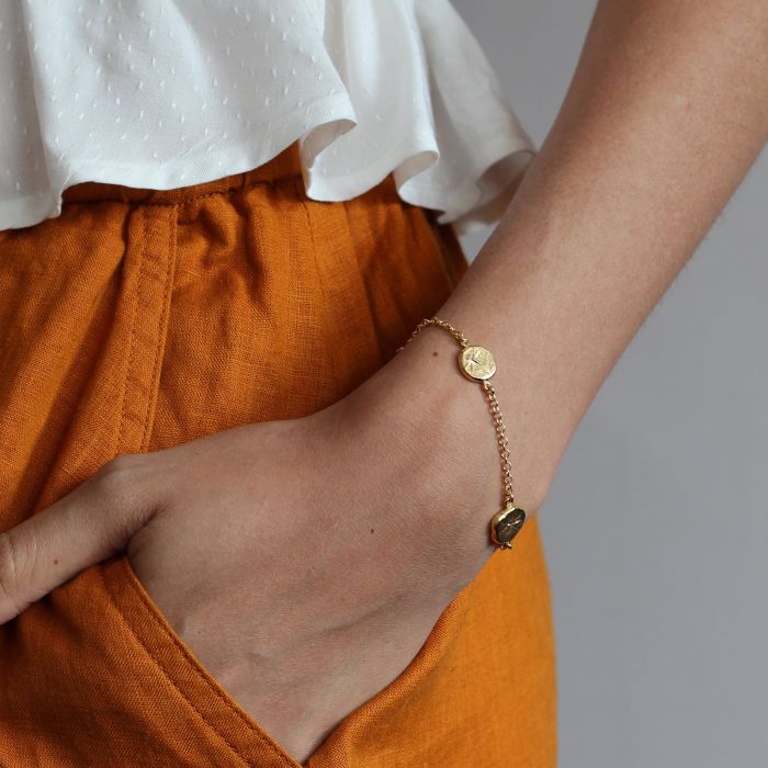 Alex Monroe Sterling Silver GP In-Line Paleontology Nugget Bracelet - Samuel Perry