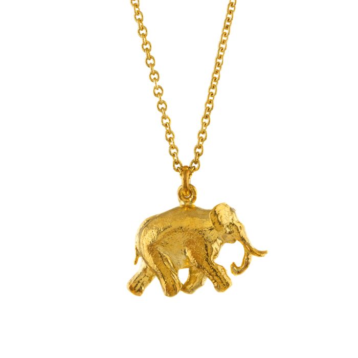 Alex Monroe Sterling Silver GP Indian Elephant Necklace - Samuel Perry