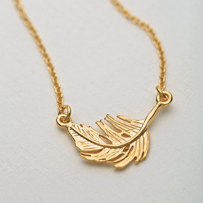 Alex Monroe Sterling Silver GP Little Feather Inline Necklace - Samuel Perry