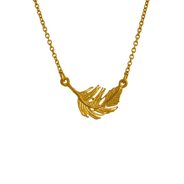 Alex Monroe Sterling Silver GP Little Feather Inline Necklace - Samuel Perry