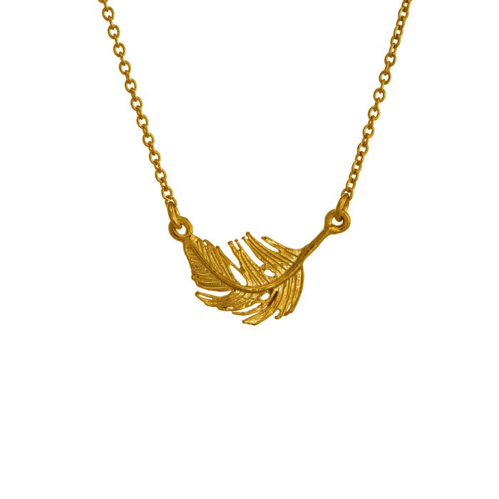 Alex Monroe Sterling Silver GP Little Feather Inline Necklace - Samuel Perry