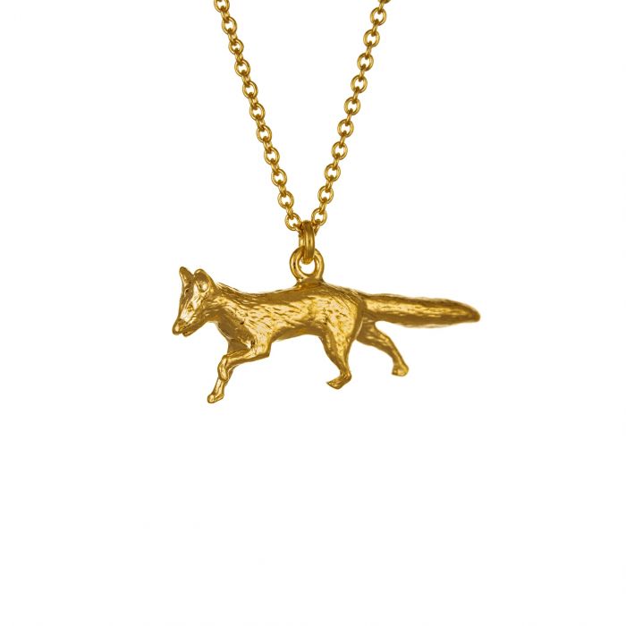 Alex Monroe Sterling Silver GP Prowling Fox Necklace - Samuel Perry