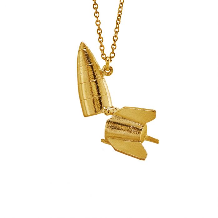 Alex Monroe Sterling Silver GP Rocket Locket - Samuel Perry