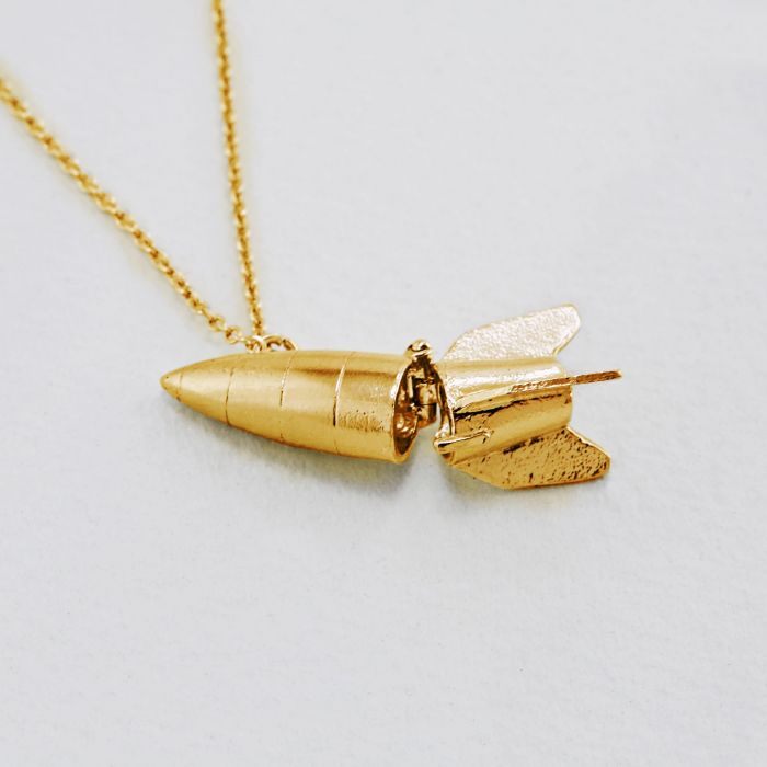 Alex Monroe Sterling Silver GP Rocket Locket - Samuel Perry