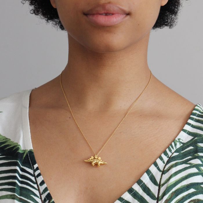 Alex Monroe Sterling Silver GP Stegosaurus Necklace - Samuel Perry