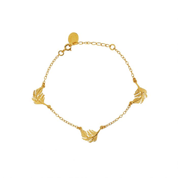 Alex Monroe Sterling Silver GP Three Feather Bracelet - Samuel Perry