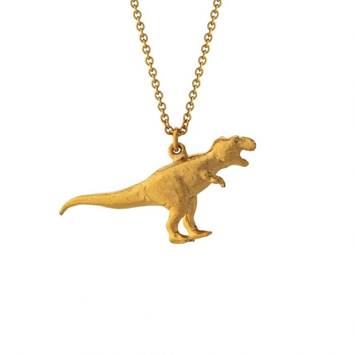 Alex Monroe Sterling Silver GP Tyrannosaurus Rex Necklace - Samuel Perry