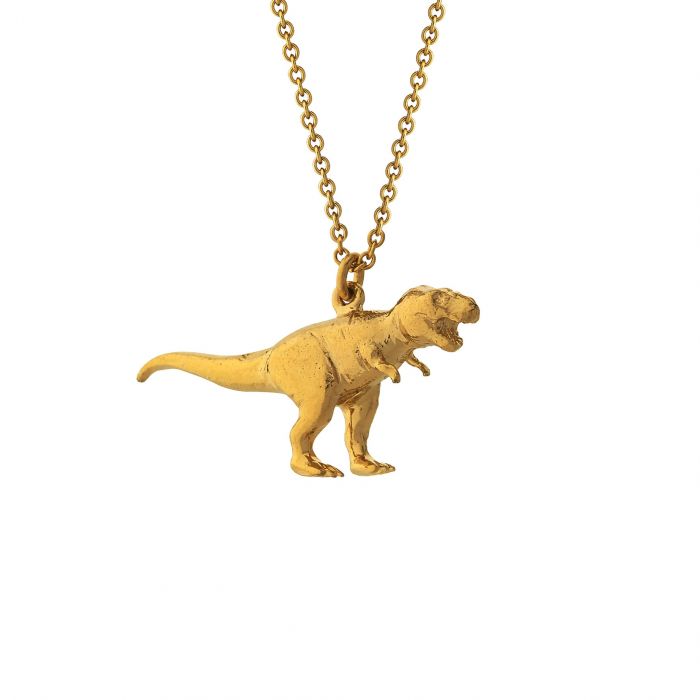 Alex Monroe Sterling Silver GP Tyrannosaurus Rex Necklace - Samuel Perry