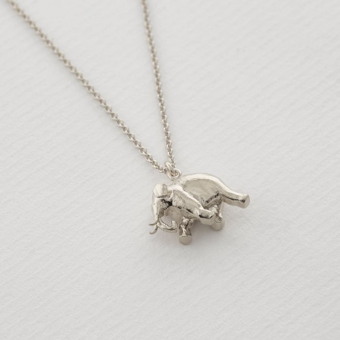 Alex Monroe Sterling Silver Indian Elephant Necklace - Samuel Perry