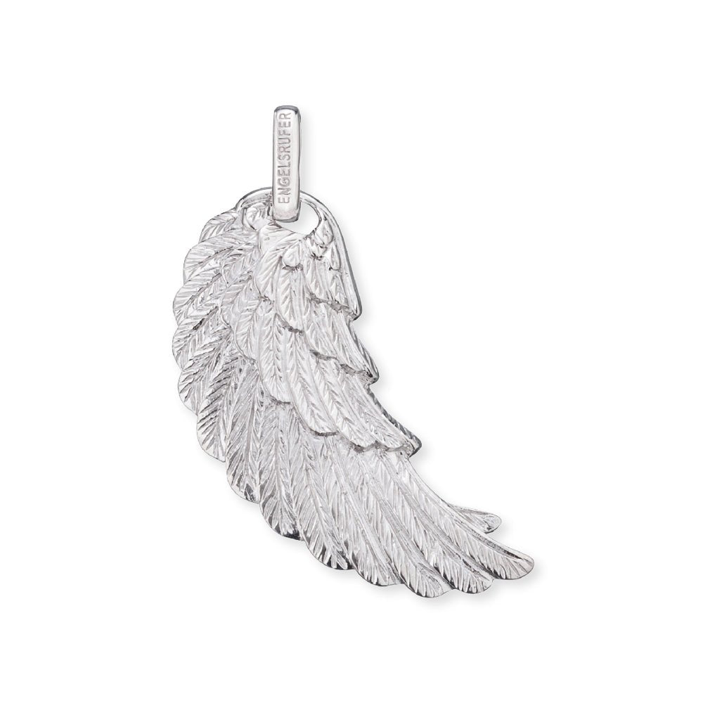 Angel Whisperer Sterling Silver Feather Pendant 23mm - Samuel Perry