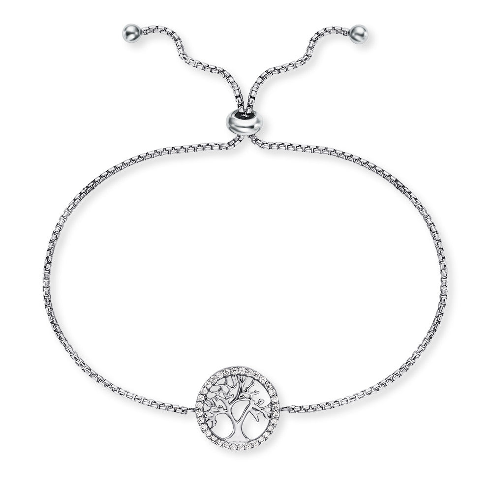Angel Whisperer Sterling Silver Tree of Life CZ Bracelet - Samuel Perry