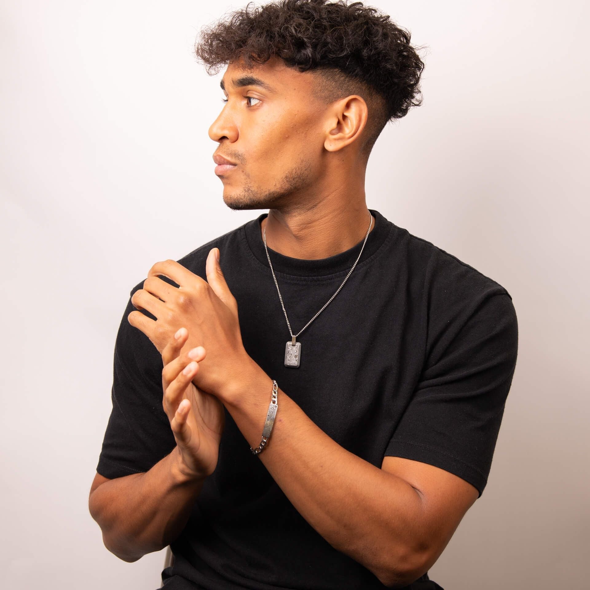 Damascus Steel 23cm ID Chain Bracelet - Samuel Perry