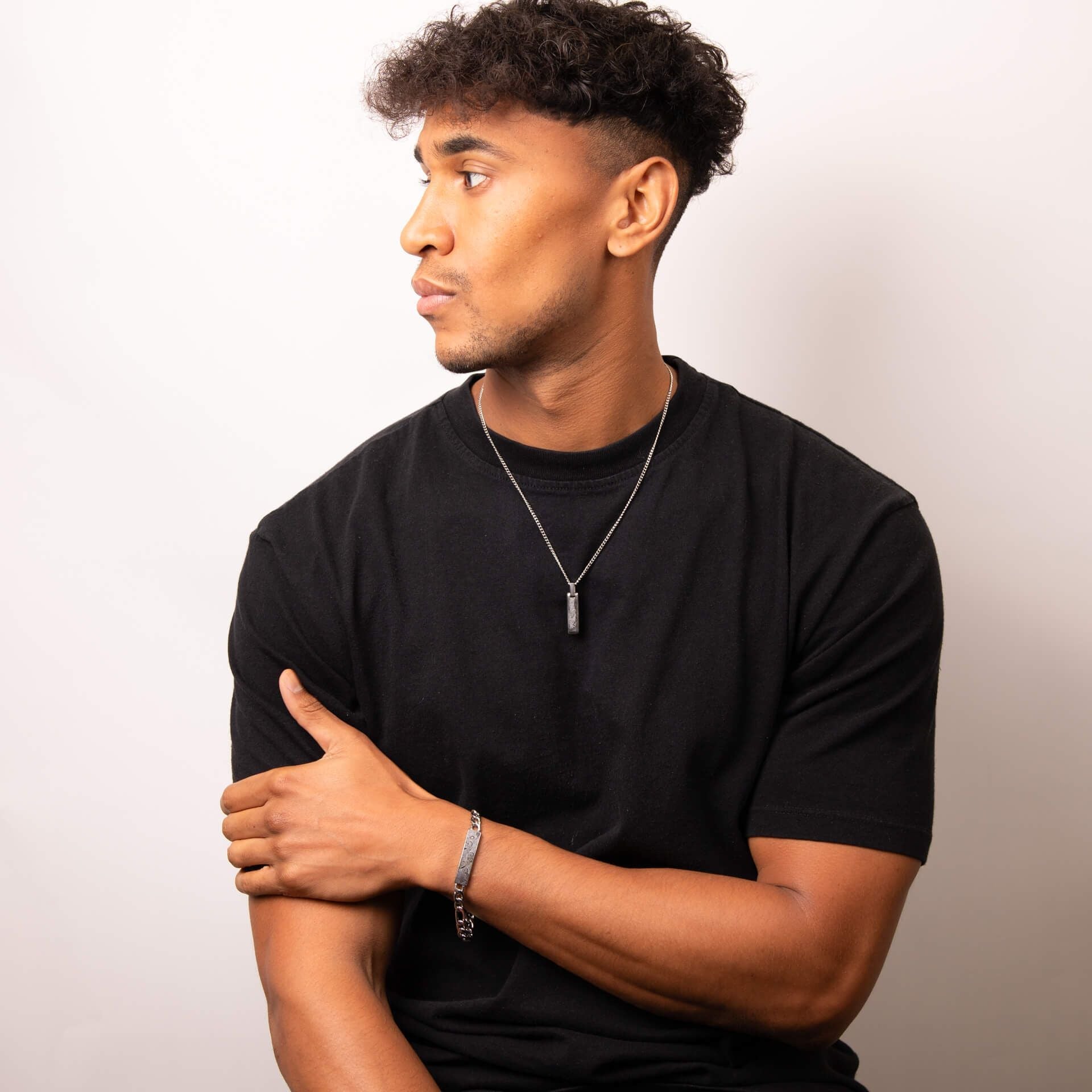 Damascus Steel 23cm ID Chain Bracelet - Samuel Perry