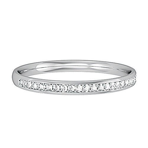 PLATINUM 2mm Diamond Wedding Ring Court Shape Women's Micro Claw Classic Style 0.10ct ALL Sizes - Samuel Perry