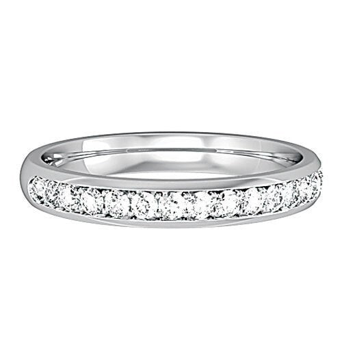 PLATINUM 3mm Diamond Wedding Ring Court Shape Women's Micro Claw Classic Style 0.30ct ALL Sizes - Samuel Perry