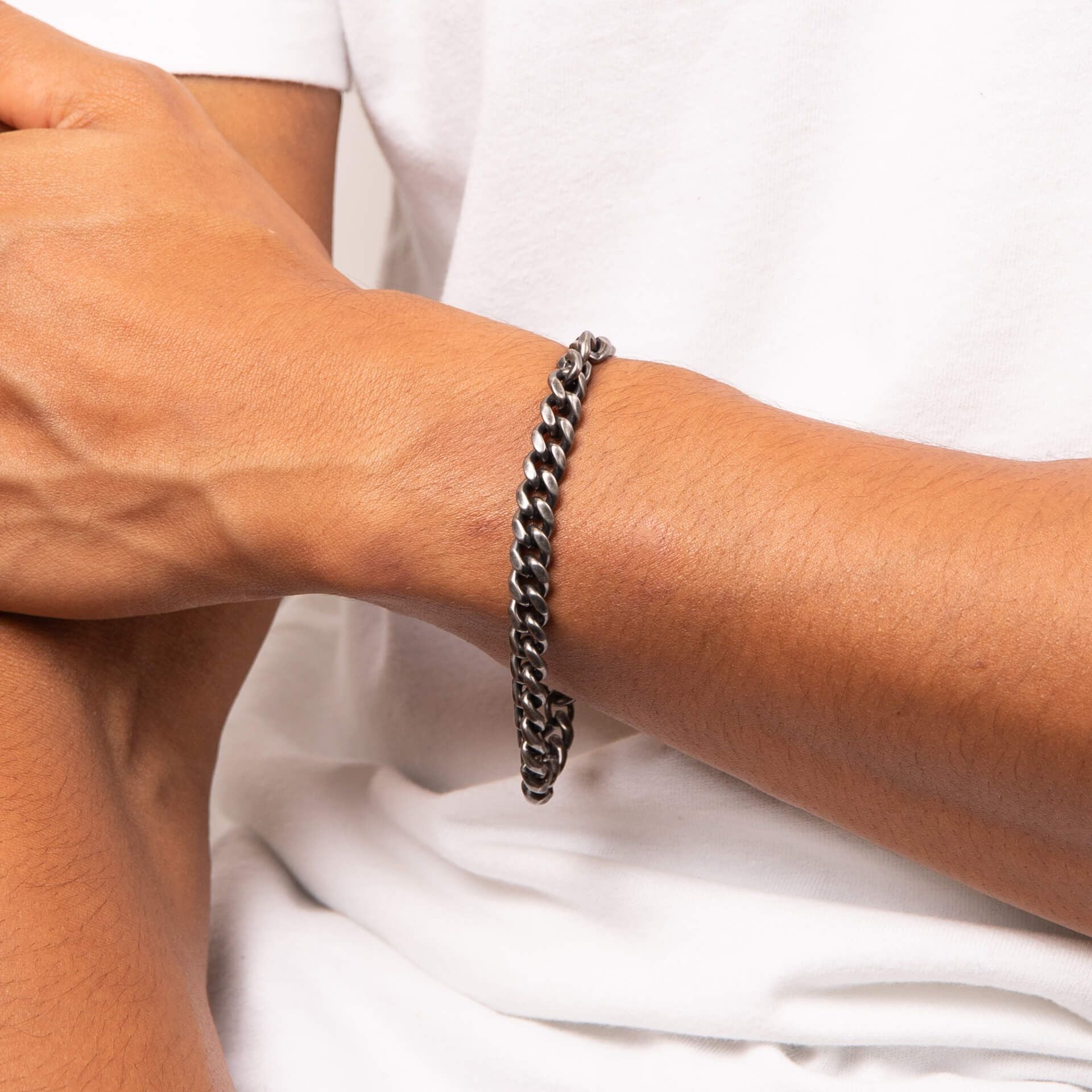 Stainless Steel Antique Gunmetal 21cm Bracelet - Samuel Perry