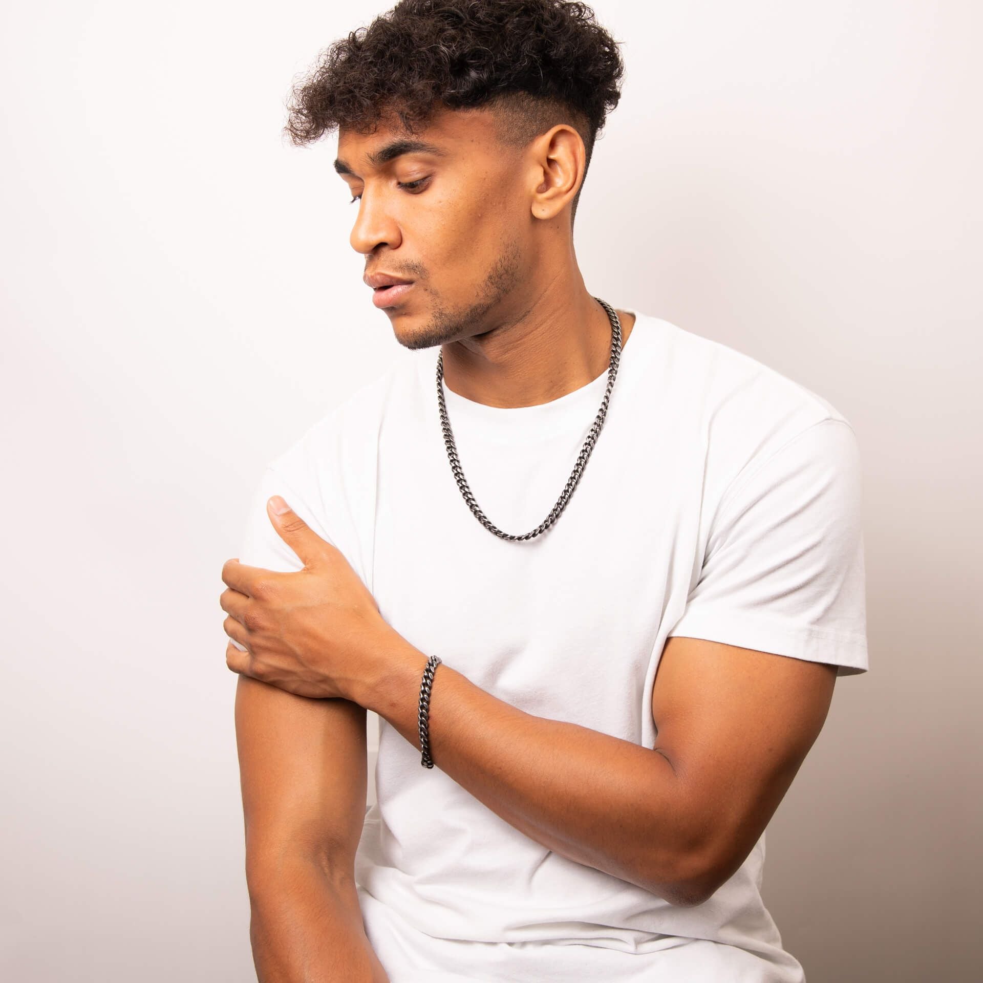 Stainless Steel Antique Gunmetal 21cm Bracelet - Samuel Perry