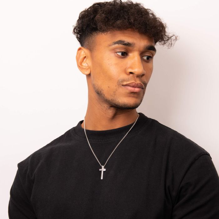 Stainless Steel Black PVD Cross Pendant - Samuel Perry