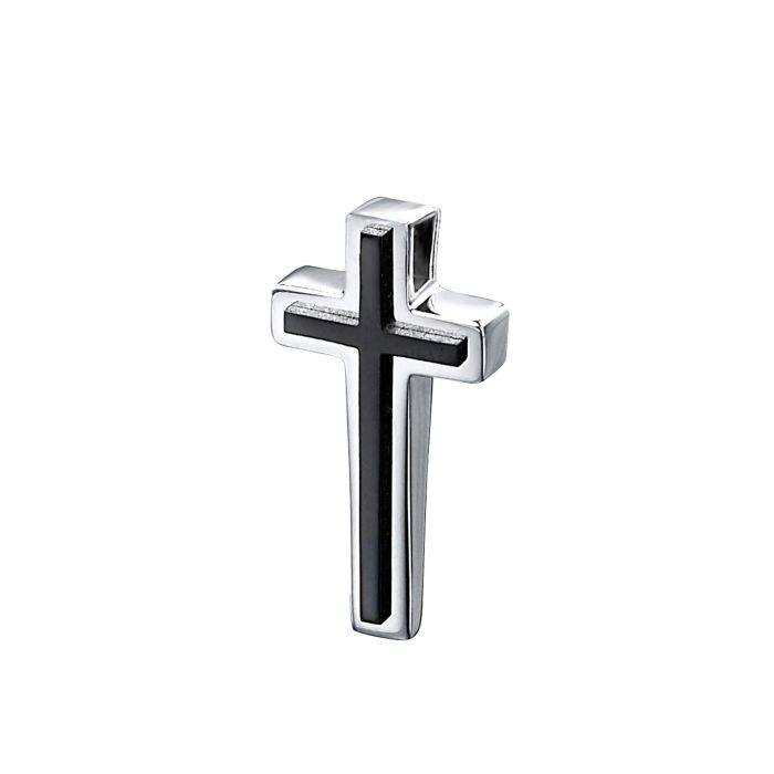 Stainless Steel Black PVD Cross Pendant - Samuel Perry
