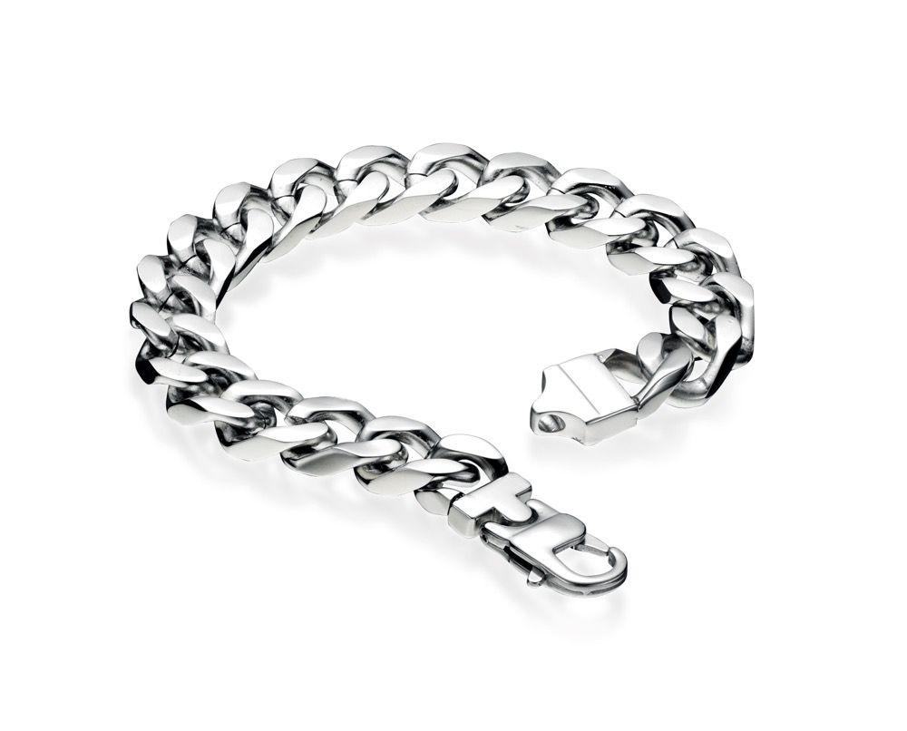 Stainless Steel Curb 22cm Bracelet - Samuel Perry