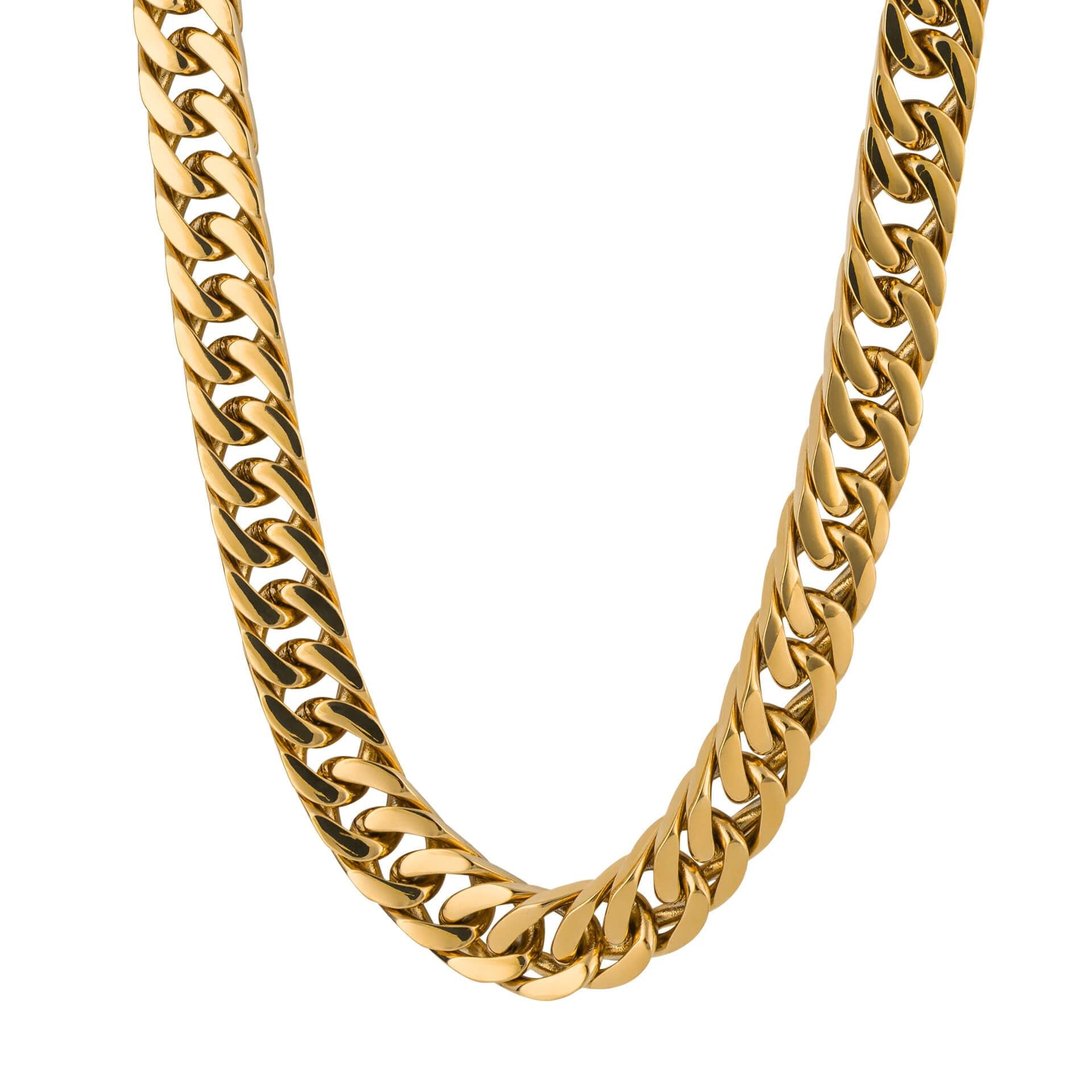 Stainless Steel Gold Plated 56cm Curb Necklace - Samuel Perry