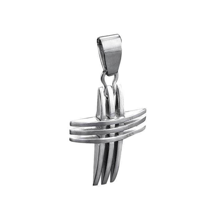 Stainless Steel Triple Cross Pendant - Samuel Perry