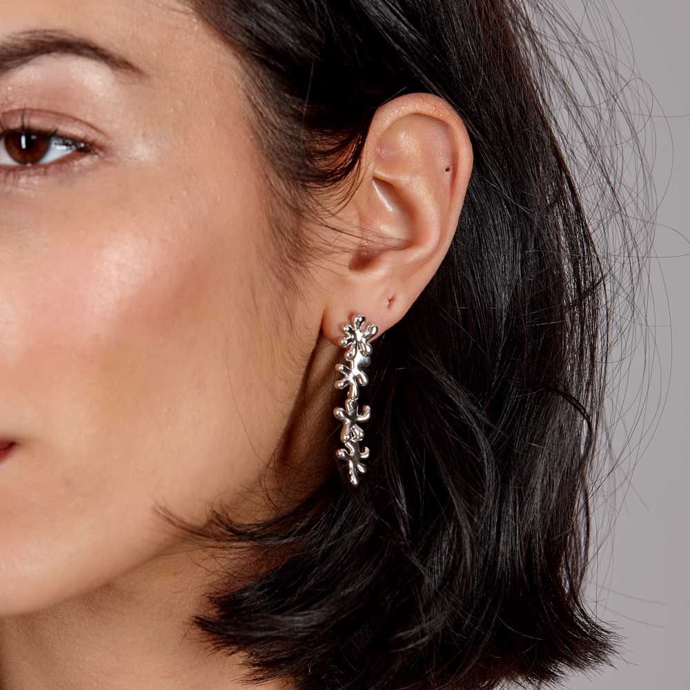 Sterling Silver 4 Splash Drop Earrings - Samuel Perry