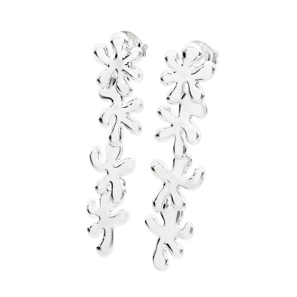 Sterling Silver 4 Splash Drop Earrings - Samuel Perry