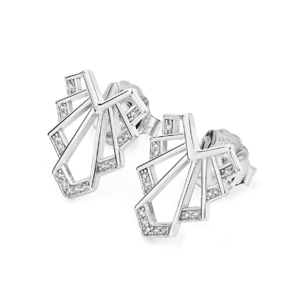 Sterling Silver Art Deco Chrysler Studs - Samuel Perry