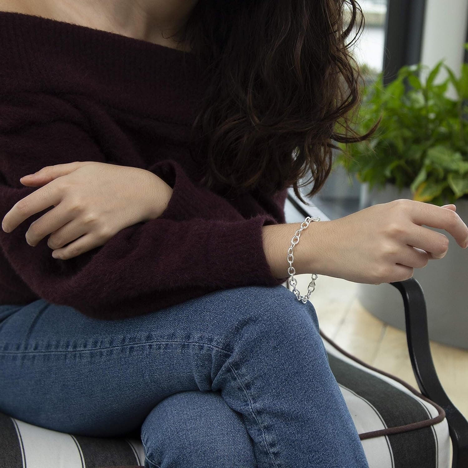 Sterling Silver Belcher Rolo Bracelet, 9mm Classic Style, 8"