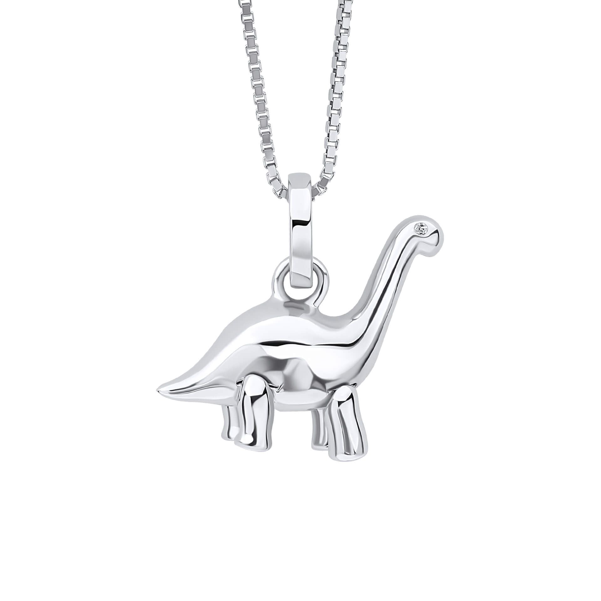 Sterling Silver Diamond Articulated Dinosaur Pendant - Samuel Perry