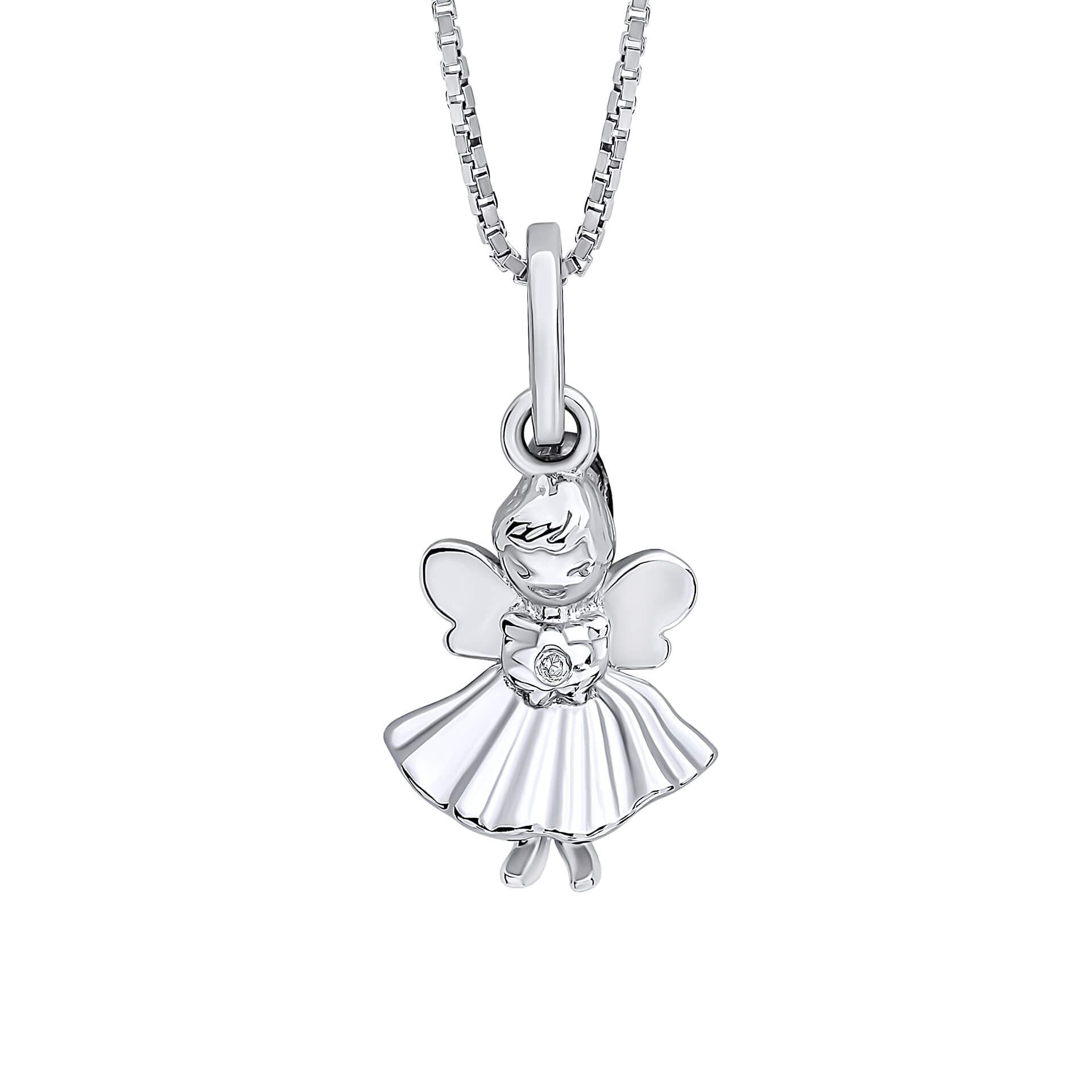 Sterling Silver Diamond Articulated Fairy Pendant - Samuel Perry