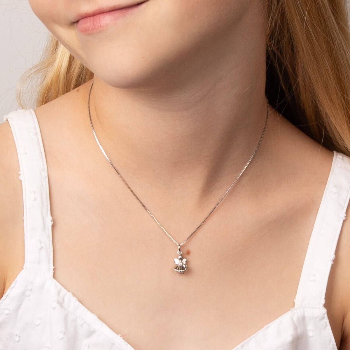Sterling Silver Diamond Articulated Fairy Pendant - Samuel Perry