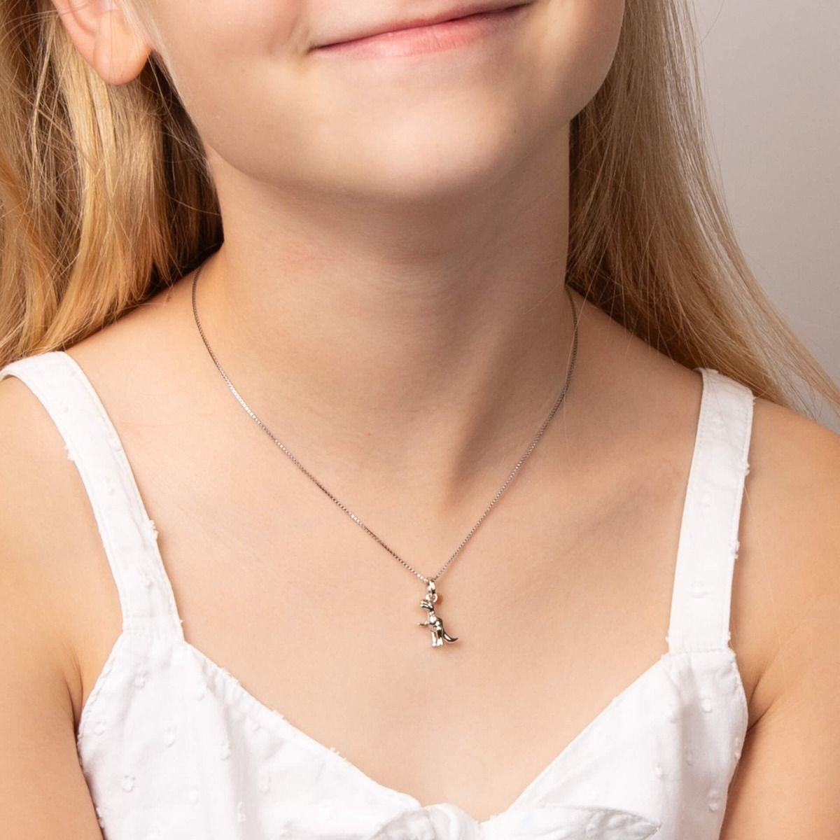 Sterling Silver Diamond Articulated T-Rex Pendant - Samuel Perry