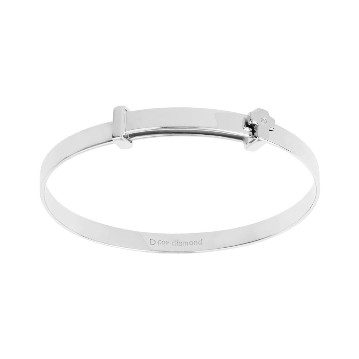 Sterling Silver Diamond Cross Baby Bangle - Samuel Perry