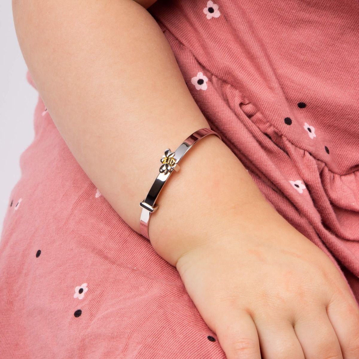 Sterling Silver Diamond Gold Plated Enamel Bee Bracelet - Samuel Perry