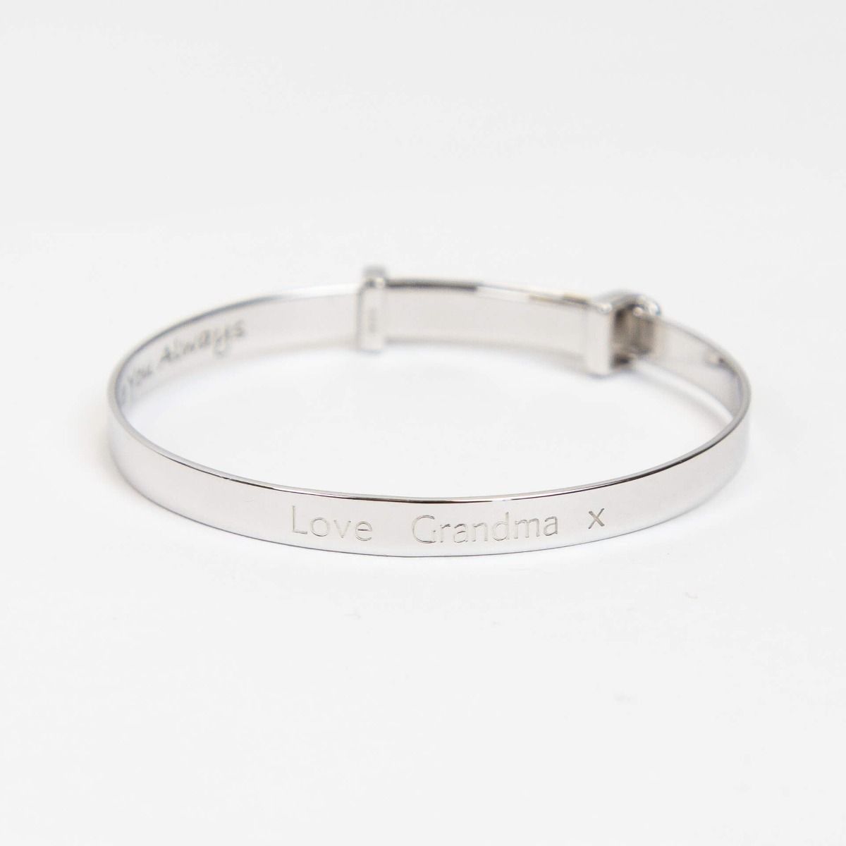 Sterling Silver Diamond Heart Baby Bangle - Samuel Perry