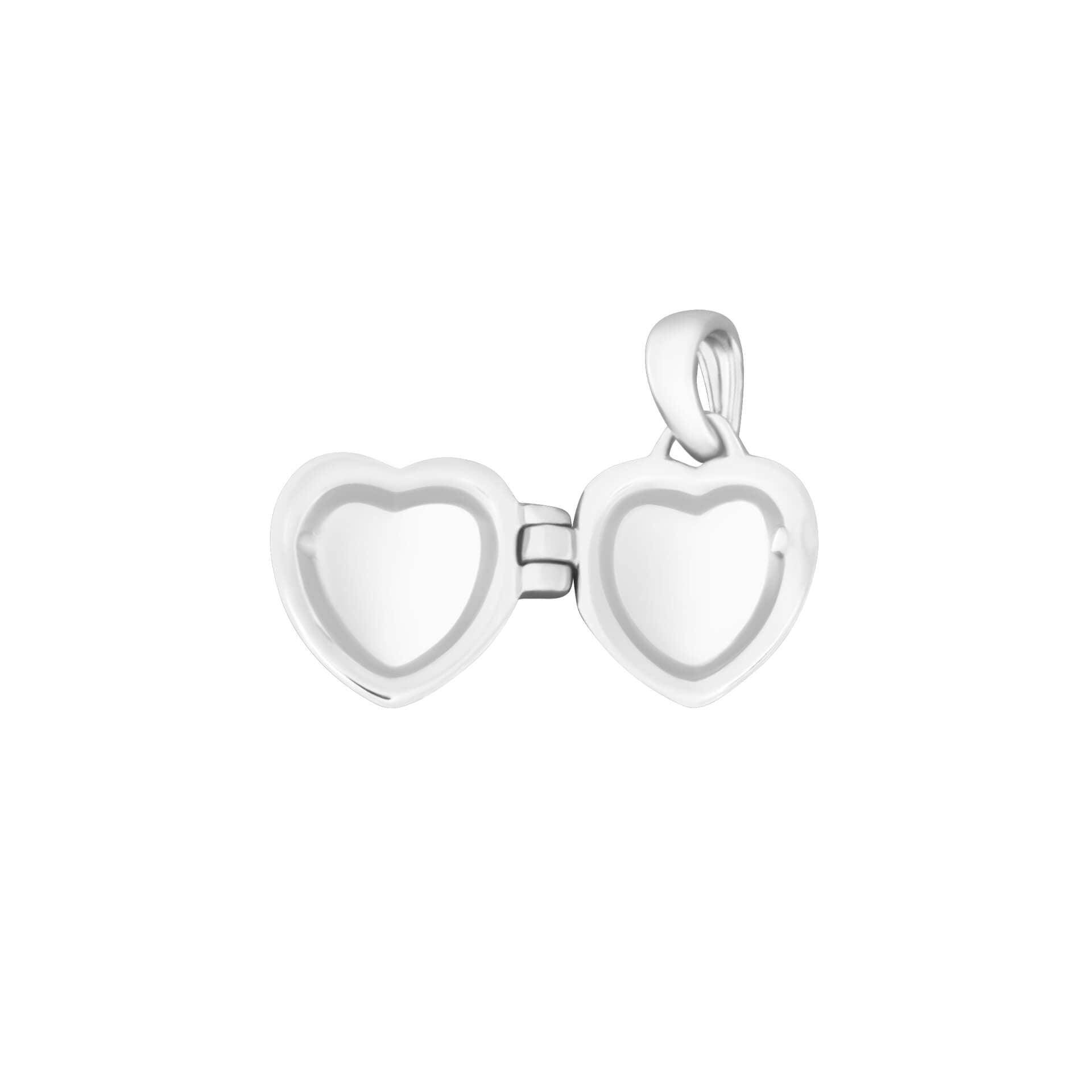 Sterling Silver Diamond Medium Heart Locket Pendant - Samuel Perry