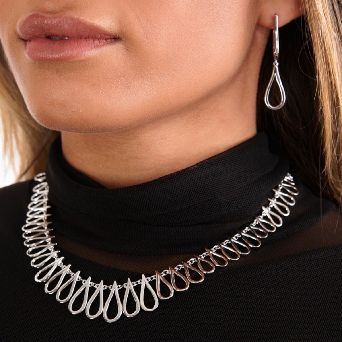 Sterling Silver Double Petal Earrings - Samuel Perry