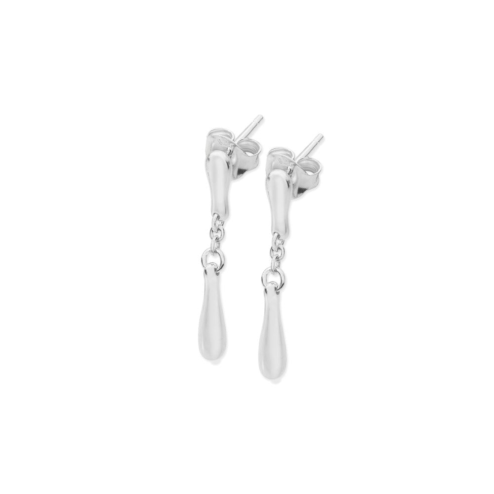 Sterling Silver Falling Short Drip Earrings - Samuel Perry