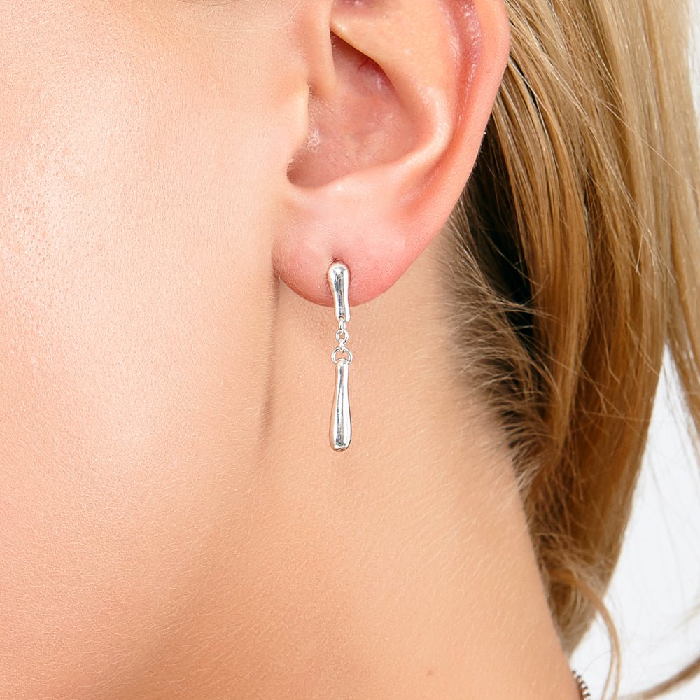 Sterling Silver Falling Short Drip Earrings - Samuel Perry